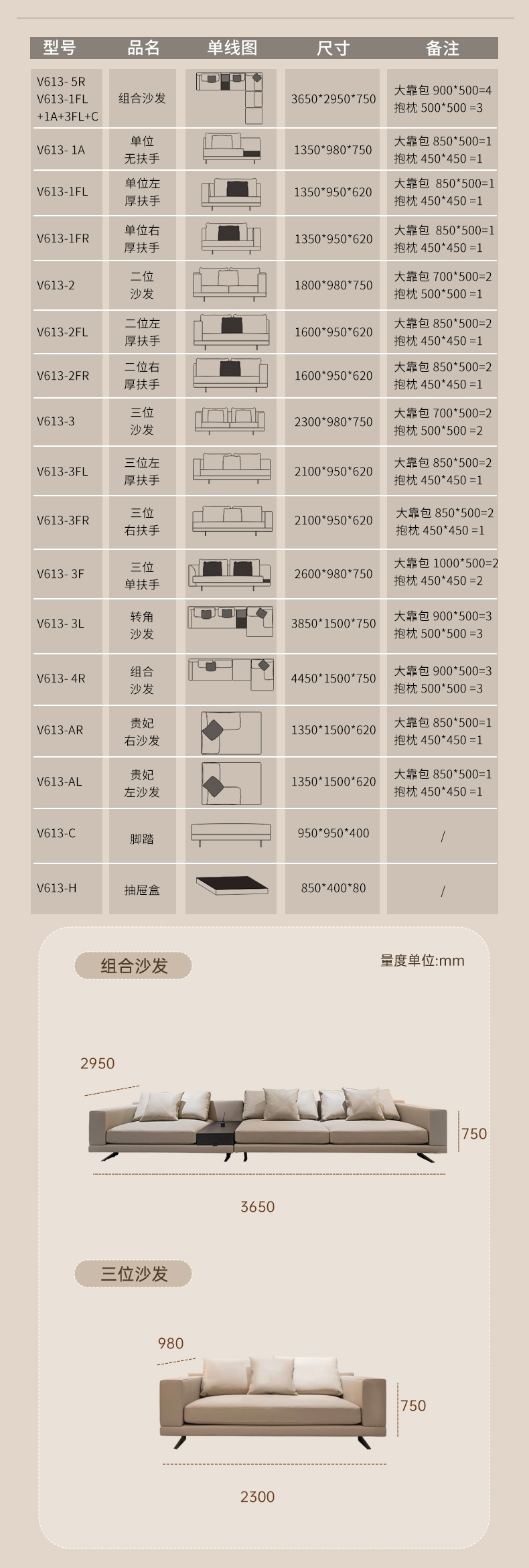 V613克拉姆斯系列沙发图2